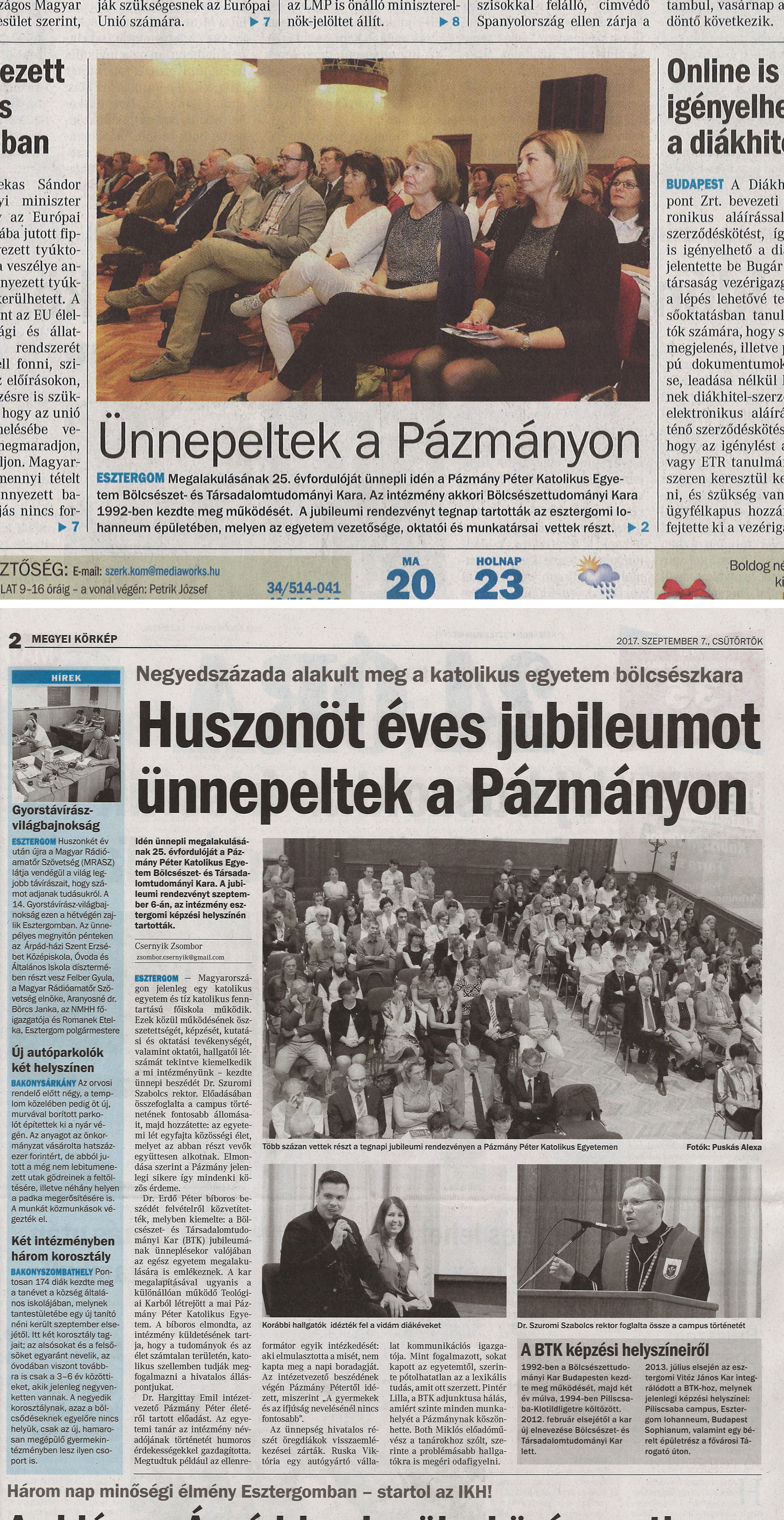 Ünnepeltek a Pázmányon