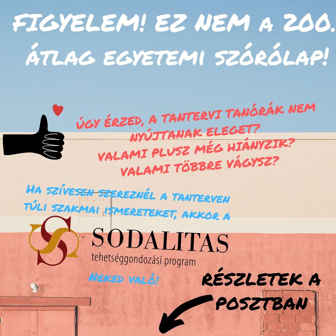 Jelentkezés meghosszabbítva a Sodalitas 2020. évi tavaszi félévére