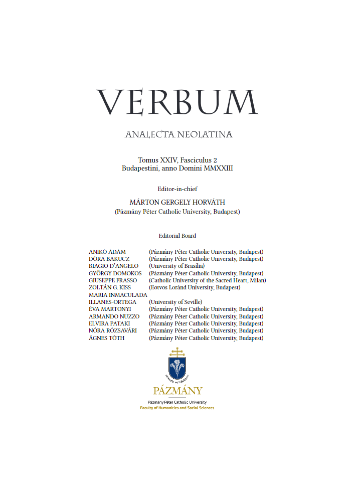Publication of Verbum - Analecta Neolatina issue 2023/2