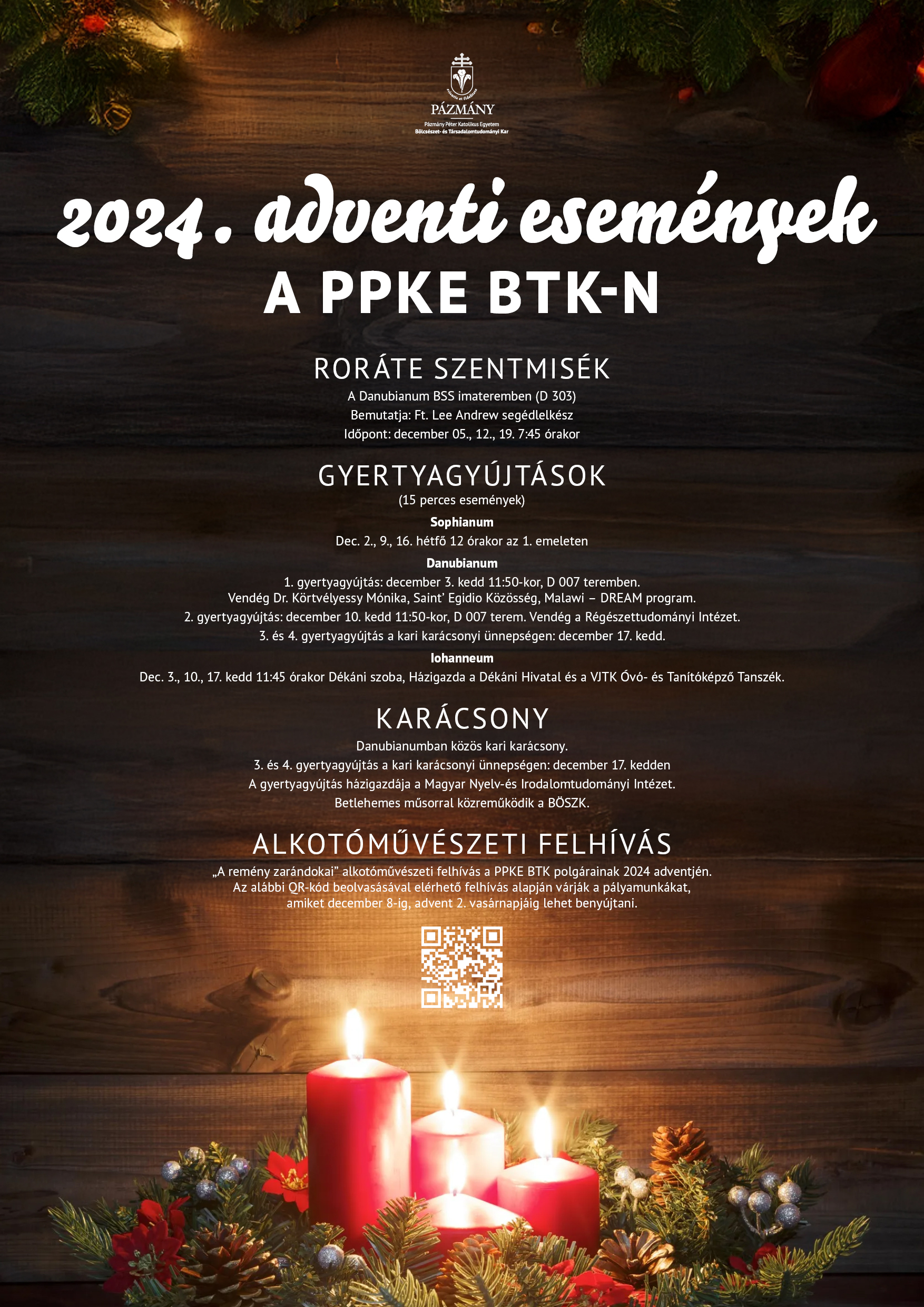 Adventi események a Pázmány BTK-n