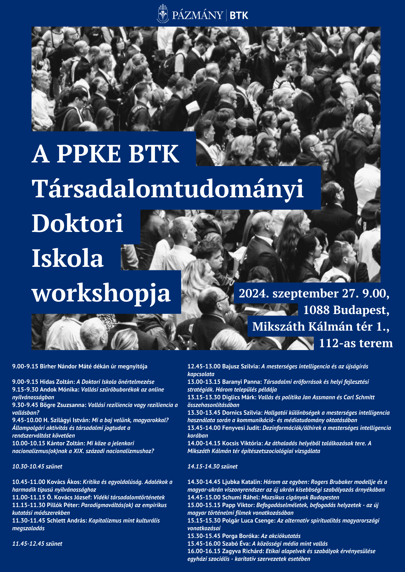 Megjelent a Társadalomtudományi Doktori Iskola nyitórendezvényének anyaga
