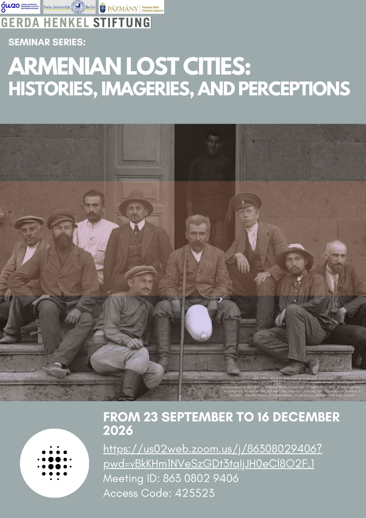 Armenian Lost Cities: Online Seminar Series every Wednesday from 23rd September 2026